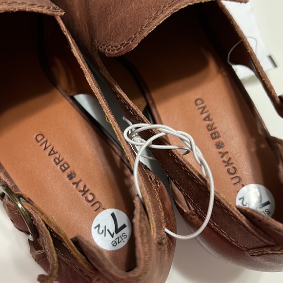 New! Lucky Brand Saddle  Myndo Leather Mules with Back Buckle Strap. Size 7.5 - Picture 7 of 15